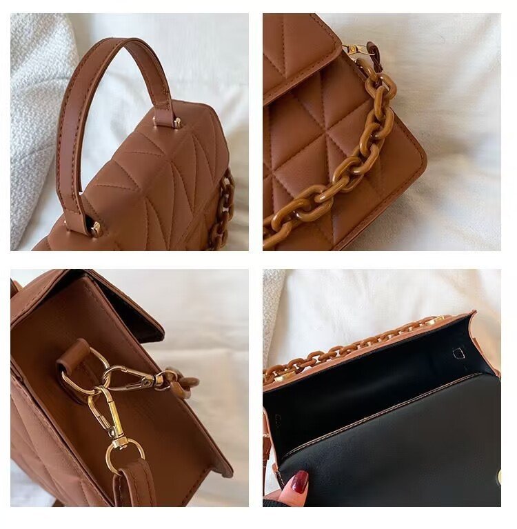 Trendy Simple Textured Shoulder Messenger Bag - Image 5