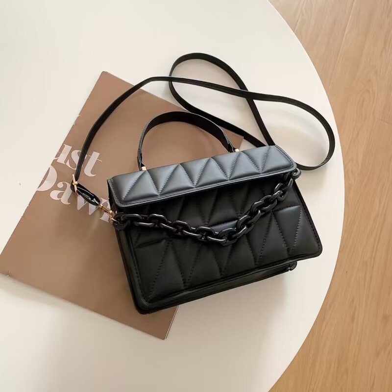 Trendy Simple Textured Shoulder Messenger Bag - Image 9