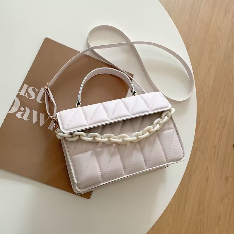 Trendy Simple Textured Shoulder Messenger Bag - Image 10